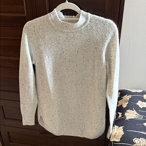 LOFT Speckled Cream Crew Neck Sweater